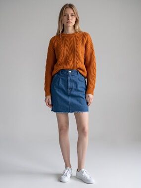 Classic Blue Denim Skirt - Women